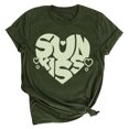 thumbnail image 2 of Meichang T-Shirts de la Saint-Valentin pour Femmes T-Shirts Graphiques Cœur Manches Courtes Col Rond Décontracté Hauts T-Shirts Joyeuse Saint-Valentin, 2 of 3