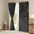 thumbnail image 3 of Black Marbling Curtains Gold Metallic Sequin Blackout Curtains, Dark Grey Marble Curtains & Drapes Abstract Aesthetic Artwork Bedroom Curtains, Modern Fashion Window Treatments Luxurious Room Decor, 3 of 6