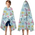 thumbnail image 3 of Fairy Tale Princess Castle Pattern Hooded Bath Towel，50"x30" for Ages 3 To 12 Kids, Quick Dry Lightweight Soft Microfiber Hood Beach Towel Cover Up for Kids, 3 of 7