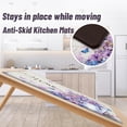 thumbnail image 5 of Farmhouse Kitchen Mats for Floor Set of 2 Cushioned Anti Fatigue Kitchen Rugs Purple Floral Non Slip Rubber Waterproof Memory Foam Comfort Standing Mat for Office Laundry, 17.3"x28"+17.3"x47", 5 of 6