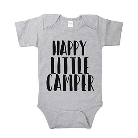 

7 ate 9 Apparel Baby s Happy Camper Outdoors Onepiece Grey