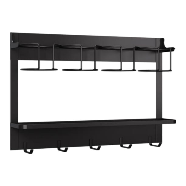 Organizador de botellas de metal, soporte para guardar vasos de agua, accesorios multifunción, estante grande de metal para botellas de agua, para negro con 4 tazas
