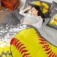 thumbnail image 4 of Castle Fairy Teens Baseball Gamer Twin Bedding Sets,Graffiti Splash Bedding Comforter Set, 4 of 8