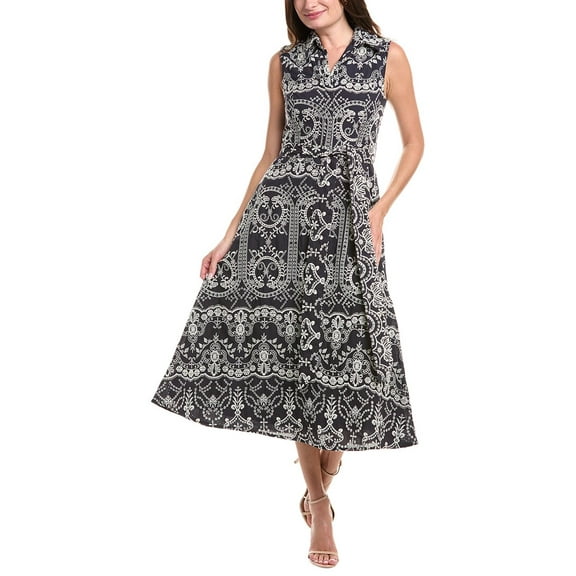Badgley Mischka womens  Embroidered Midi Dress, 2, Blue