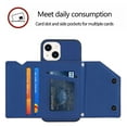 thumbnail image 4 of Mantto Cases for iPhone 13 mini - 5.4 inch Wallet Case with Card Holder, PU Leather ID Credit Card Slots Double Magnetic Clasp Kickstand Shockproof Back Flip Slim Phone Cover, Blue, 4 of 8