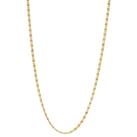 - 1.8mm 25 mills 24kt Gold Plated Venetian Link Chain Necklace, 24 inches