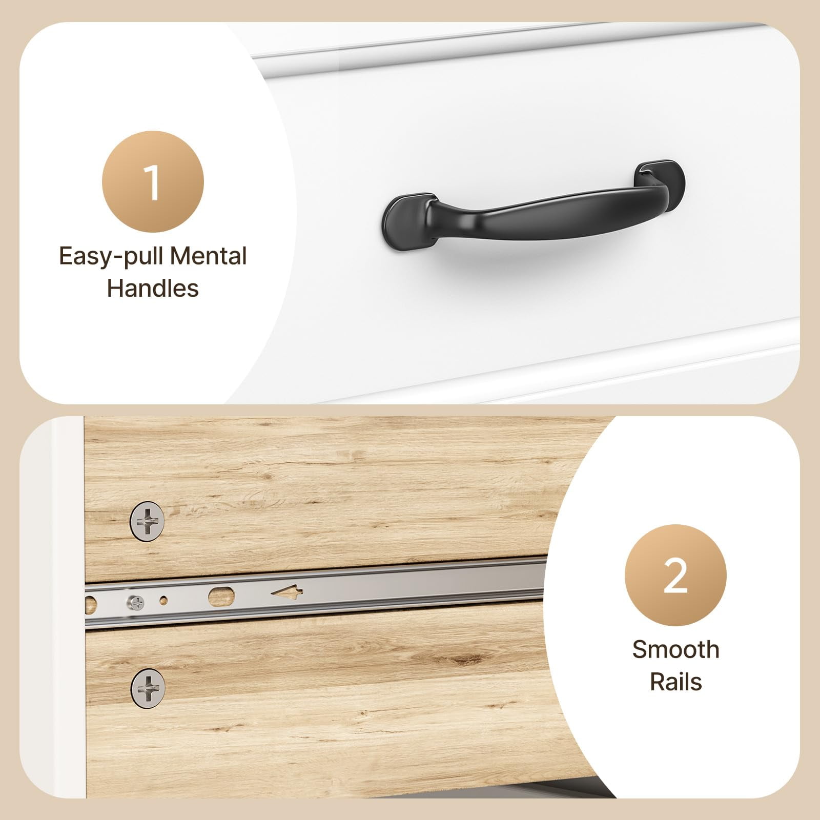 Lofka 6 Drawer Dresser for Bedroom, White Modern Double Chest of Drawers, Anti-Tip Safety Storage Dresser with Metal Handles, Wood Organizer for Guest Room Small Apartment