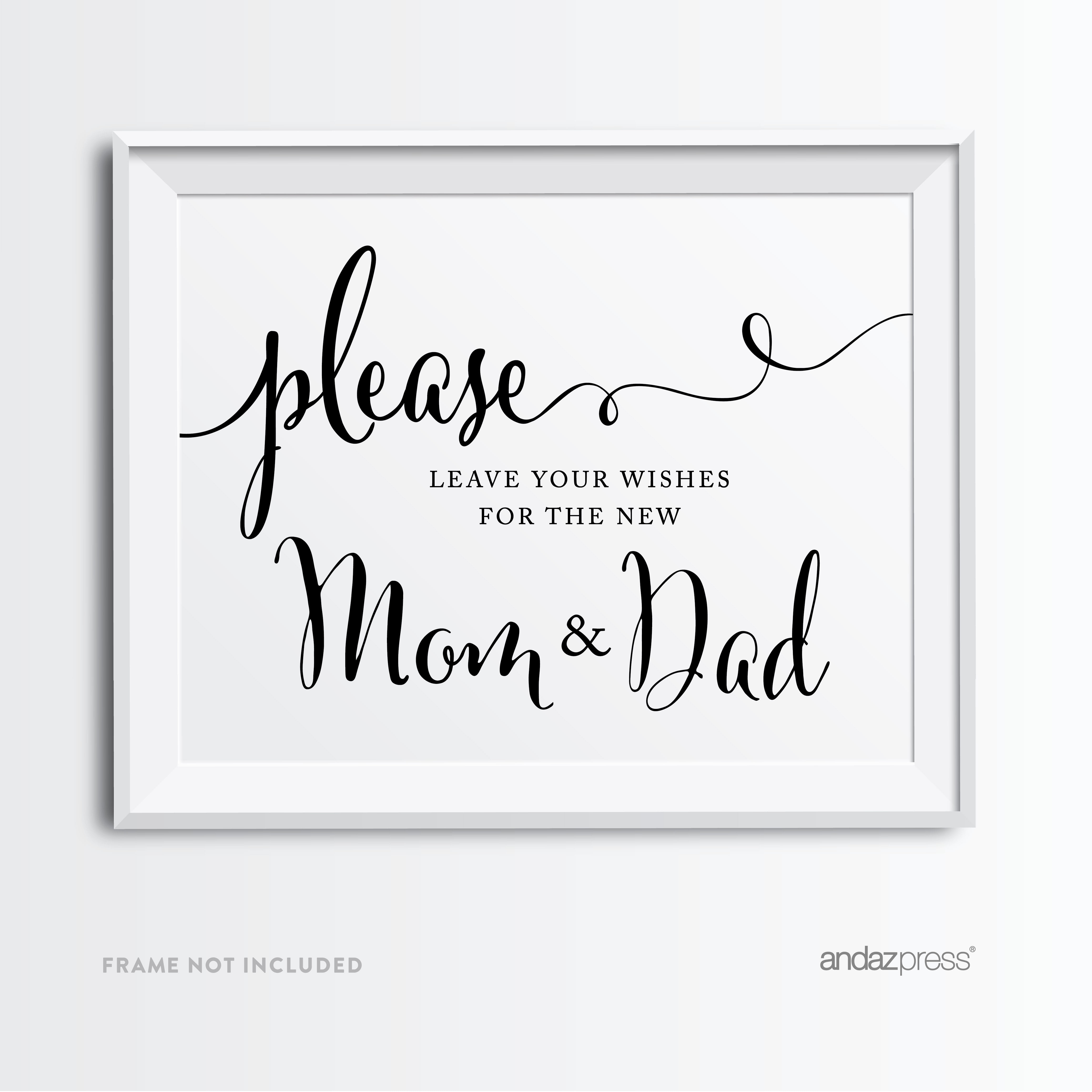 Leave Wishes For New Mom & Dad Formal Black & White Baby Shower Party