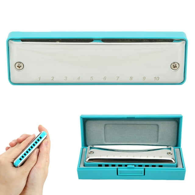Instrument de Musique, Harmonica, Couvercle en Acier Inoxydable Imperméable pour les Débutants Professionnels Cadeau Performance Blanc, Bleu, Orange, Rouge, Noir