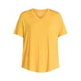 thumbnail image 3 of Time and Tru Women's V-Neck Tunic Tee with Short Sleeves, Sizes XS-XXXL, 3 of 6