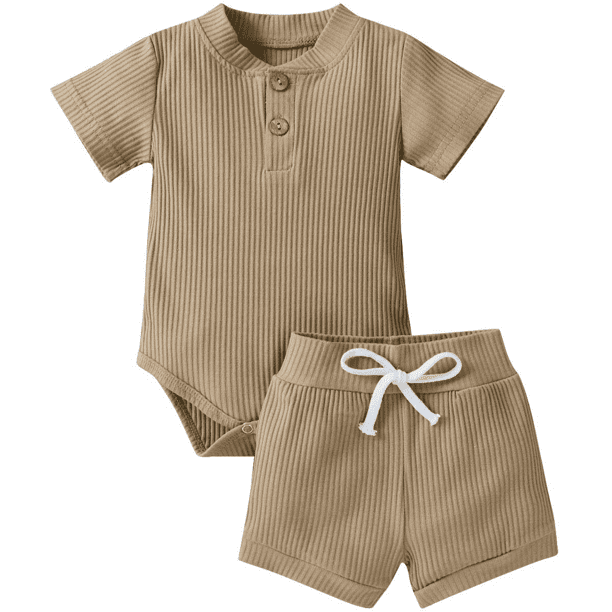 Aweyoo Infant Baby Girl Toddler Boy Outfits Summer Clothing Short Pants 2 Pcs Sets 