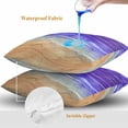thumbnail image 4 of Throw Pillow Covers 18x18 Inch Set of 2, Purple Ombre Coastal Waterproof Outdoor Pillow Covers, Summer Nautical Beach Ocean Seaside Decorative Cushion Pillowcases for Couch, Sofa, Bed, Garden, Patio, 4 of 9