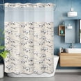 thumbnail image 6 of No Hook Shower Curtains with Snap-in Liner Set, Vintage Dinosaur Waterproof Hotel Style Bathroom Shower Curtain, Primitive Animals Wildlife Hand-painting Beige Mesh Top Bath Curtains 72''x84'', 6 of 9