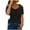 Black, variant on gakvbuo Plus Size Summer Tops For Women Tops Dressy Casual Tunic Tops To Wear With Leggings Women's Summer V-Neck Casual Lace Patchwork Solid Caims Blouse Top