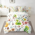 thumbnail image 2 of Kawaii Snake Comforter Set 7 Piece Bed in a Bag Twin,Mushroom Floral Cartoon Animal Bedding Sets Watercolor Flowers Leaves Sheet Set with Comforter, 2 of 5