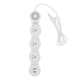 thumbnail image 2 of Esquirla Bande Plate de Chargeur Déformable avec Ports et 3/4/5 Prises Multiples, avec Rallonge de 5 Pi - Prises Blanc 4 Prises, 2 of 6