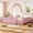 Pink, variant on AskPeak Twin Floor Bed with Full-Length Guardrails, Montessori Kids Bed with Bookshelf, Solid Wood, Beige