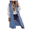 thumbnail image 2 of Tiqkatyck Womens Winter Coats, Women's Long Winter Coat Vest With Hood Sleeveless Down Coat With Pockets Loose Quilted Vest Down Jacket Long Puffer Jacket Womens, Winter Jackets for Women Blue XXL, 2 of 6
