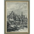 thumbnail image 2 of Rodolphe Bresdin 15x18 Gold Ornate Wood Frame and Double Matted Museum Art Print Titled - Fishing Port (1864), 2 of 4