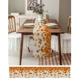 thumbnail image 3 of ERUNPONLY Thanksgiving Table Runner - 90 Inch Long Retro Orange Fall Maple Leaves Autumn Cotton and Linen Blended Dress Scarves Farmhouse Table Runner for Kitchen Dining, Coffee Table, 13"x90", 3 of 8