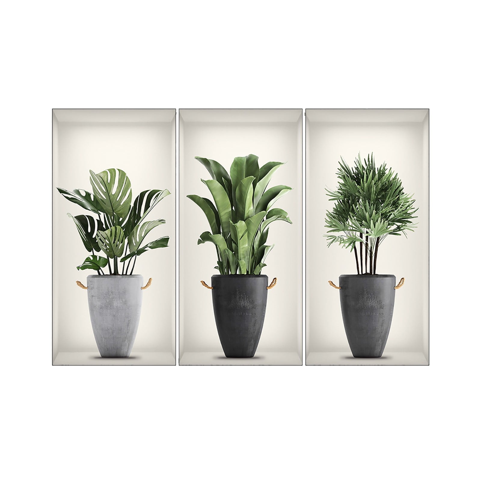HCTSHG Green Plant Wall Decals, 3D Vinyl Removable Wall Sticker Set for DIY Home Decor, Easy to Apply and Remove Green Plants Decals for Living Room, Bedroom and Kitchen Wall Art, Nature-Inspired