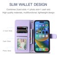 thumbnail image 3 of Feishell Crossbody Wallet Case for iPhone 16 Pro Max,with Detachable Wrist & Shoulder Strap,Luxury PU Leather Magnetic Clasp Card Holder Purse Flip Kickstand Phone Case for Women Men,Purple, 3 of 8
