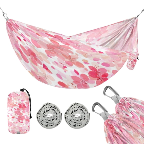 Hanging Hammock Portable Travel Camping For Outdooor Beach Camping Hiking Blossom Petals