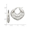 thumbnail image 4 of Stainless Steel Polished Fancy Cut-Out Hoop Earrings, 4 of 4