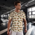 thumbnail image 3 of Wukai Colorful Roosters Print Men's Short-Sleeved Mesh T-Shirt,Quick-Dry Short Sleeve Workout T-Shirt-4X-Large, 3 of 8