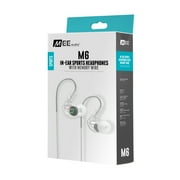 MEE audio M6 Sport IPX5 Sweat & Water Resistant In Ear Earbud with Carrying Case & Shirt Clip, Clear