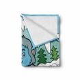 thumbnail image 2 of Bigfoot Soft Flannel Fleece Blanket, Colorful Children Alphabet Letter Y for Yeti Illustration on Snowy Hills Pine Trees, Cozy Plush for Indoor and Outdoor Use, 60" x 80", Multicolor, by Ambesonne, 2 of 6