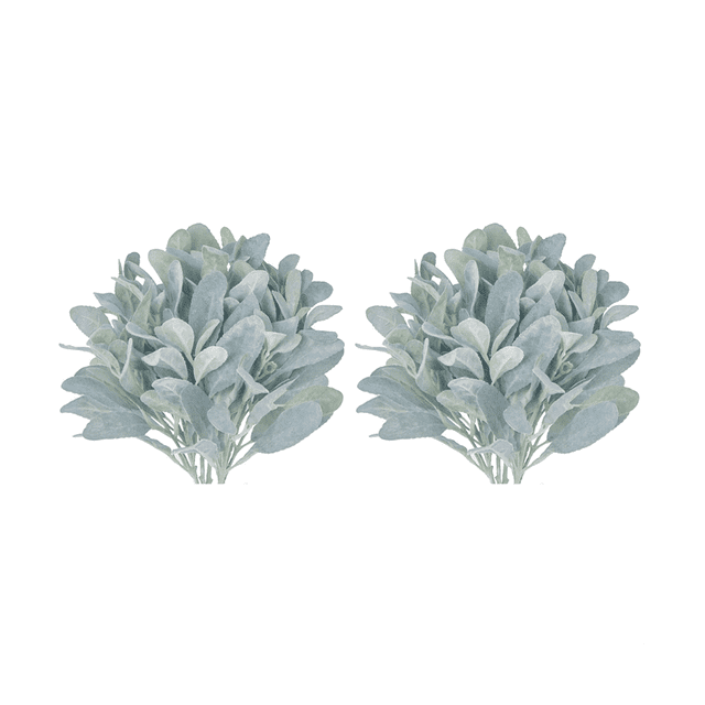 Faux Lambs Ear Stems 10Pcs Flocked Artificial Greenery Solid Spray Rabbit Ear Leaves Wedding DIY Craft