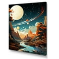 thumbnail image 2 of Designart "Cosmic Odyssey Landscape IV" Astronomy & Space Canvas Wall Art - Global Blue Planets Living Room Canvas Art, 2 of 6
