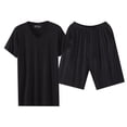 thumbnail image 2 of Men’s Short Sleeve Shorts Pajama Set Ice Silk Loose Fit Summer Home Loungewear, 2 of 4