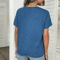 thumbnail image 4 of amkenre Summer Tops for Women 2024 Dressy Casual Basic Solid Shirt Button Loose Oversized Tees Crewneck Short Sleeve Blouse, 4 of 7