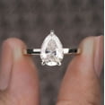 thumbnail image 4 of Cora Jewellery 3CT Hidden Halo Pear Moissanite Solitaire Engagement Ring For Women, 14K White Gold, 4 of 6