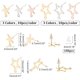 thumbnail image 2 of 60 piezas de 6 estilos de pendientes de botón con aro de estrella, pendientes de poste de acero inoxidable con forma de estrella y 100 tuercas de plástico para pendientes., 2 of 6