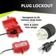 thumbnail image 3 of Bloqueo de enchufe para kit de etiqueta de bloqueo, bloqueo de cable de enchufe Bloqueo de cable de alimentación de 110 voltios y 220 voltios, cubierta de bloqueo de enchufe eléctrico rojo B, 3 of 4