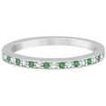 thumbnail image 4 of Semi-Eternity Emerald and Diamond Wedding Band 14k White Gold (0.25ct), 4 of 4