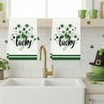 thumbnail image 5 of RuiJiao St. Patrick's Day Kitchen Towel, Green Lucky Clovers Polyester Dish Towel, 18x26 Inch Absorbent and Durable Cloth for Home Decor, Multicolor Holiday Decorative Towel, 5 of 9