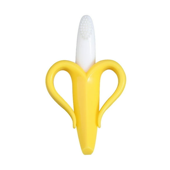 Baby-Friendly Banana-Shaped Bendable Toothbrush - Teach Good Oral Hygiene Habits!
