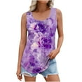 thumbnail image 2 of Njagoc3 Womens Summer Purple Tie - Dye Sleeveless Top, V - Neck, Loose Fit, Soft Fabric, Casual Daily & Music Festival, Boho Tank Top, 2 of 6