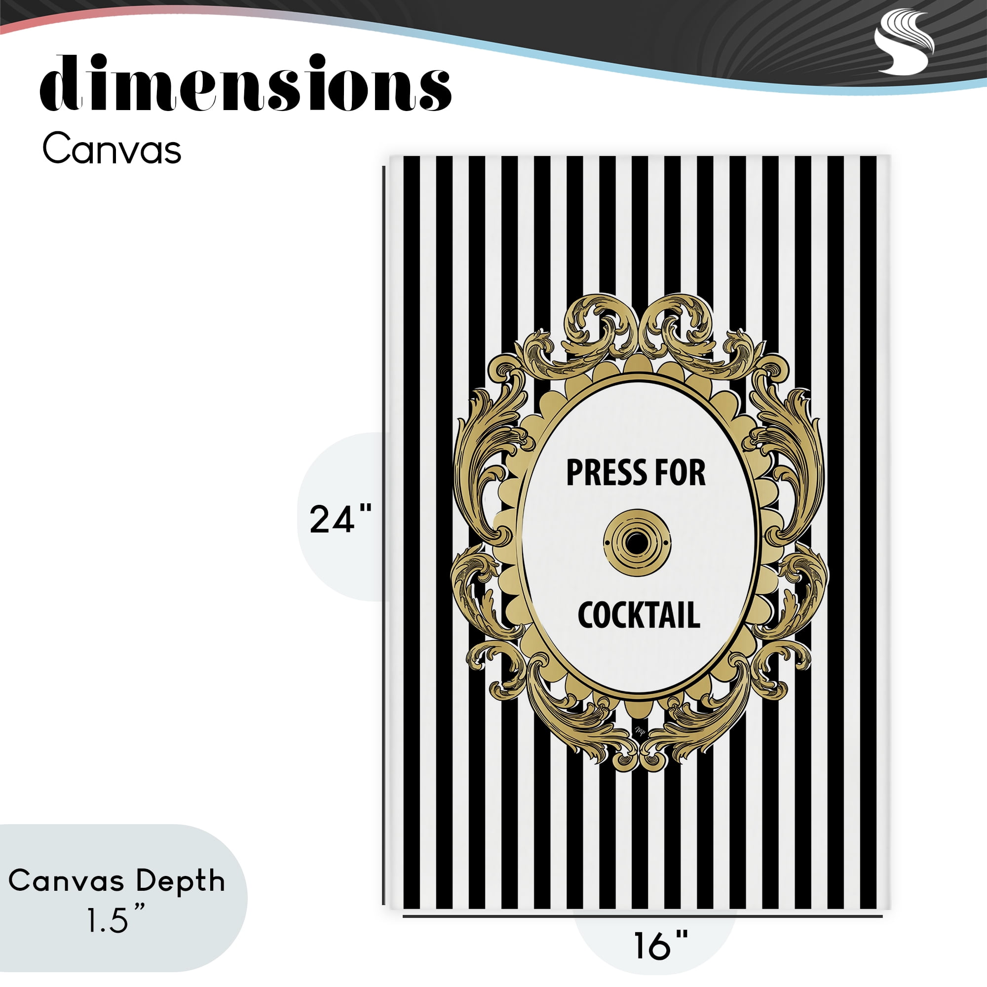 Stupell Industries Press For Cocktail Celebration Canvas Wall Art, design by Martina Pavlova