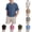 Dark Blue-01, variant on Boys' Henley Short Sleeve T-Shirt Lightweight Solid Color with Chest Pocket Casual Tee