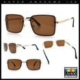 thumbnail image 2 of Mens Rimless Narrow Rectangle Dimensional Metal Frame Sunglasses Gold - Brown, 2 of 6