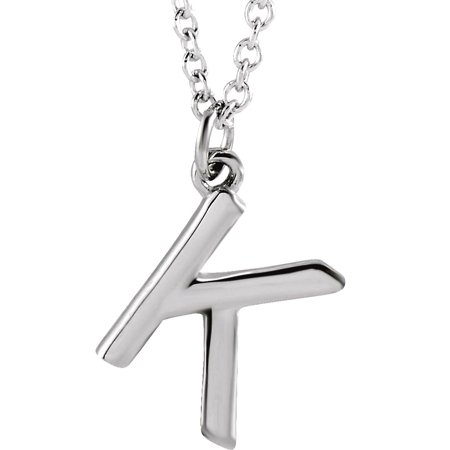 925 Sterling Silver Letter Name Personalized Monogram Initial K 9.2x7.6mm 16 Inch Polished Initial Dangle Necklace Penda