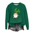 thumbnail image 2 of Craaazy Women's St Patricks Day Sweatshirts Casual Loose Round Neck Long Sleeve Tops with Comfy Shamrock Prints, 2 of 4