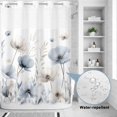 thumbnail image 2 of No Hook Shower Curtain, Blue Beige Spring Floral Shower Curtains for Bathroom with See Through Top Window, Summer Botanical Watercolor Waterproof & Washable Bath Curtain Stall 48"x72", 2 of 9