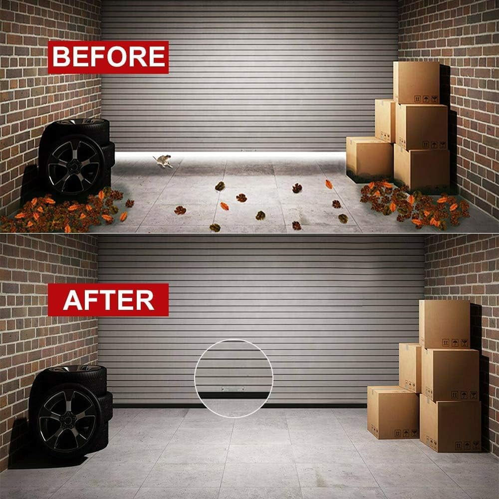 Universal Garage Door Seals Bottom Rubber, Garage Door Rubber Seal Strip Replacement, 20 Feet Weatherproofing Garage Door Weather Stripping with Nails