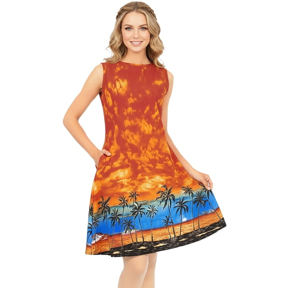 HAPPY BAY Women's Beachwear Swimsuit Coverups Summer Swim Beach Dress Cover ups for Swimwear Women Loose Bathing Suit 0-2 Apricot, Palm Tree